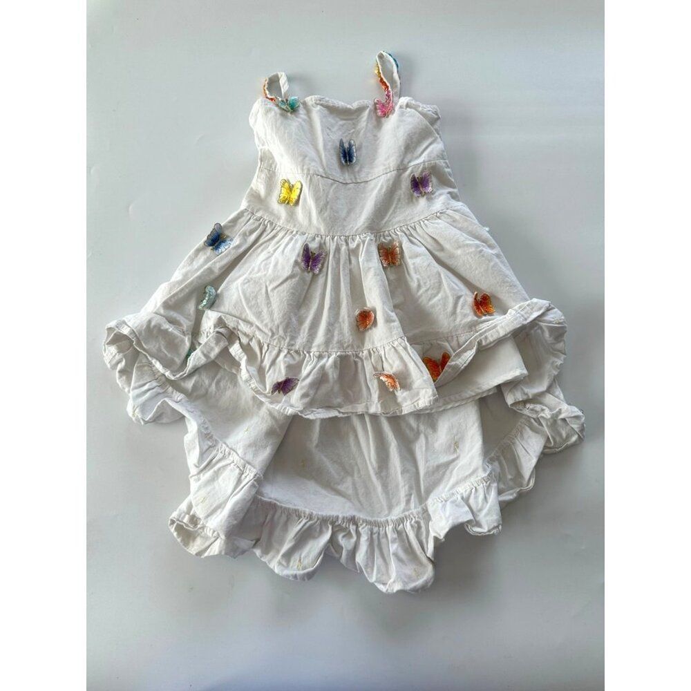 Lola + The Boys 3D RAINBOW BUTTERFLY HIGH LOW DRESS Size 2
